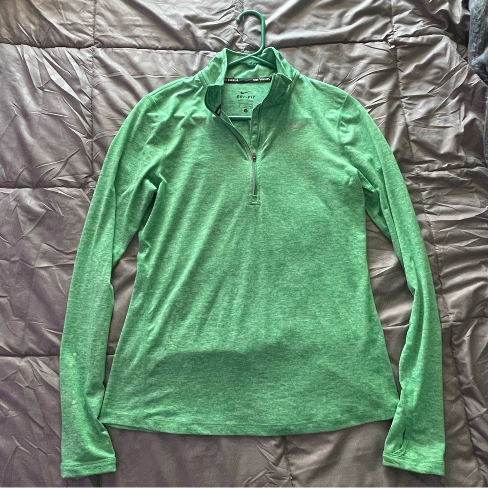 Nike Women's Vibrant Green Long Sleeve Dri-Fit